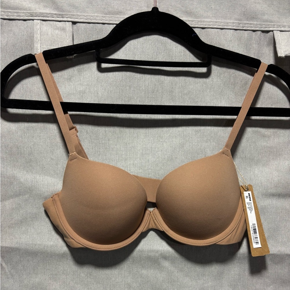 SKIMS Fits Everybody Push Up Demi Sienna Nude Underwire Bra 32B